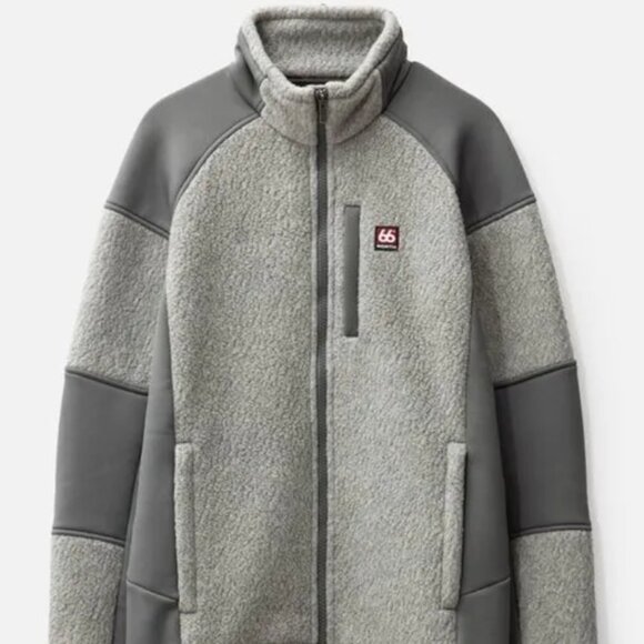 $330! NWT RARE Men's 66 North Tindur Shearling Fleece Jacket - Dark Pelican - L - Picture 1 of 2